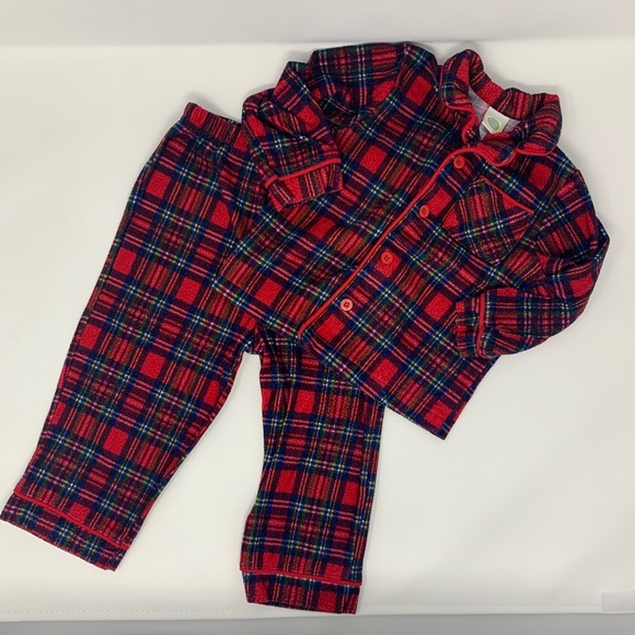 Little Me Red Flannel Pajamas 2pc - Picture 1 of 3